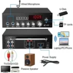 YLE-SC02 HiFi Home Audio Amplifier BT 5.3 FM USB TF Remot 220V Ac - Image 3
