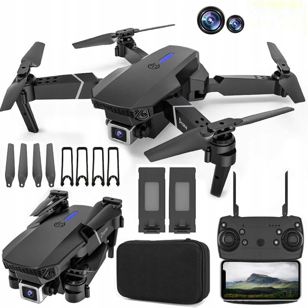 61SNgNYGaIL._SL1000_ Drone with 4k Camera Foldable 1080P HD Drone with FPV Live Video, Smart Gestures Selfie, Altitude Hold, One Key Take Off/Landing, 3D Flips for Kids and Adults. - Image 1