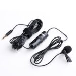 Boya M1 Tradico Lavalier Omni Directional Auxiliary Condenser Microphone Collar Clip Mic (Black)
