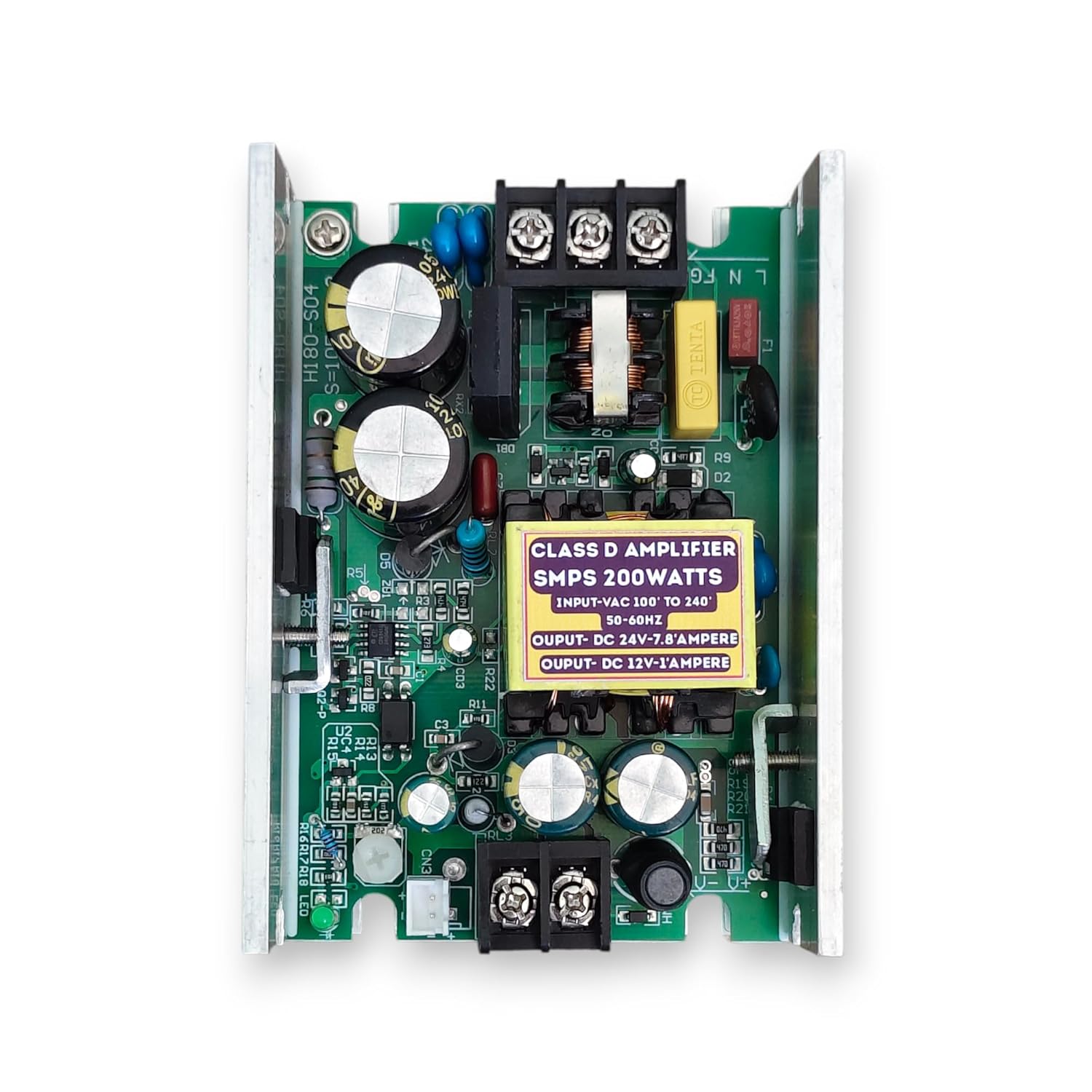 71pdjCxWR-L._SL1500_ Class D Amplifier 200W SMPS Power Supply AC to DC Dual Output 24V 7.8A + 12V 1A | Switch Mode Power Supply (AC100–240V Input) | Short Circuit & Over Voltage Protection | DJ LED, DIY Projects - Image 1
